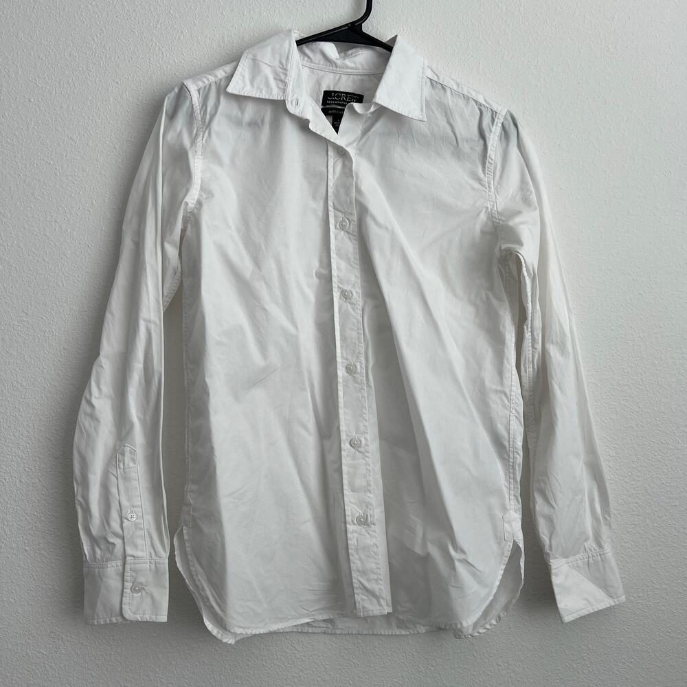 J Crew Jules Shirt Classic Fit Size 2 White Flaws